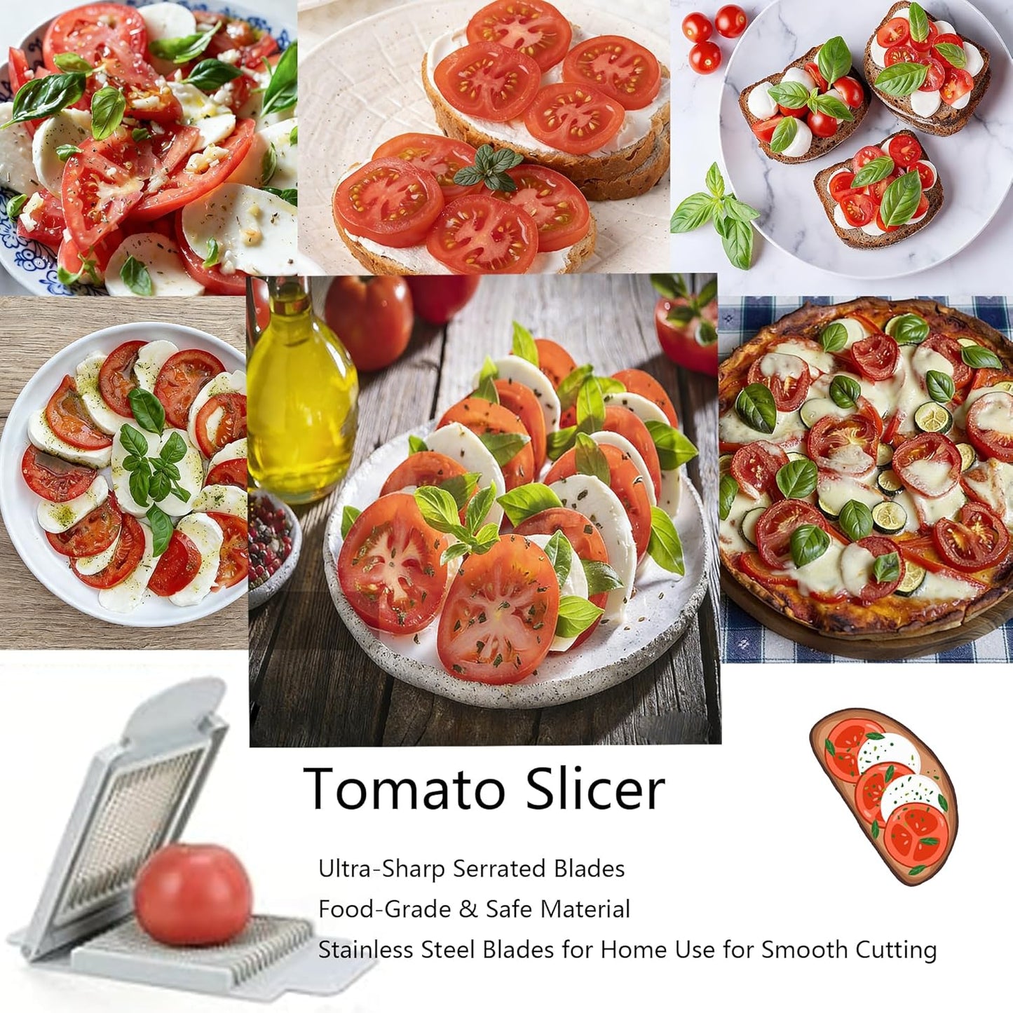 Tomato Slicer, Tomato Cutter Vegetable Slicer | Stainless Steel Blades, For Home Use, Smooth Cutting, Precise Cuts for Tomatoes