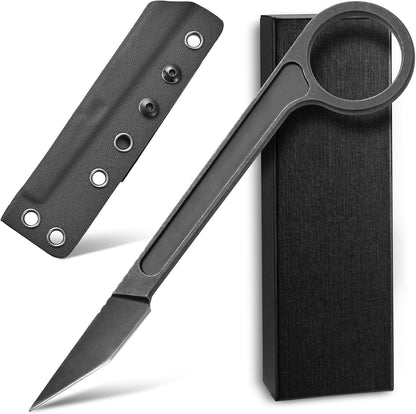 Ccanku C1104 Fixed Blade Knife D2 Blade Stainless Steel Handle Claw Knife for Hunting, EDC Tool, Survival, Camping Outdoor with K Sheath (Black)