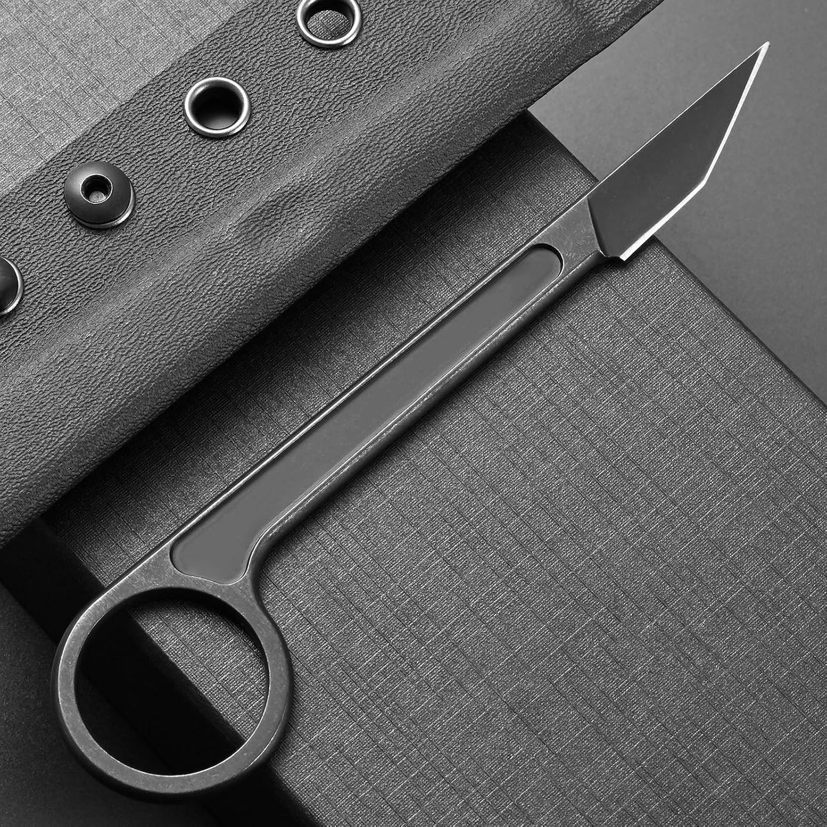 Ccanku C1104 Fixed Blade Knife D2 Blade Stainless Steel Handle Claw Knife for Hunting, EDC Tool, Survival, Camping Outdoor with K Sheath (Black)