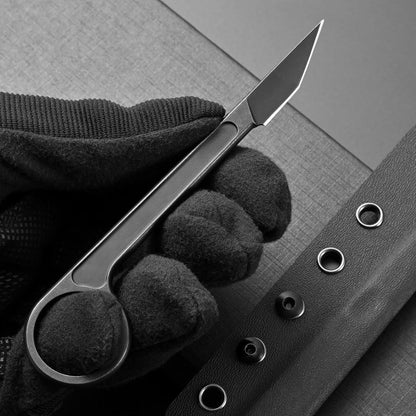 Ccanku C1104 Fixed Blade Knife D2 Blade Stainless Steel Handle Claw Knife for Hunting, EDC Tool, Survival, Camping Outdoor with K Sheath (Black)
