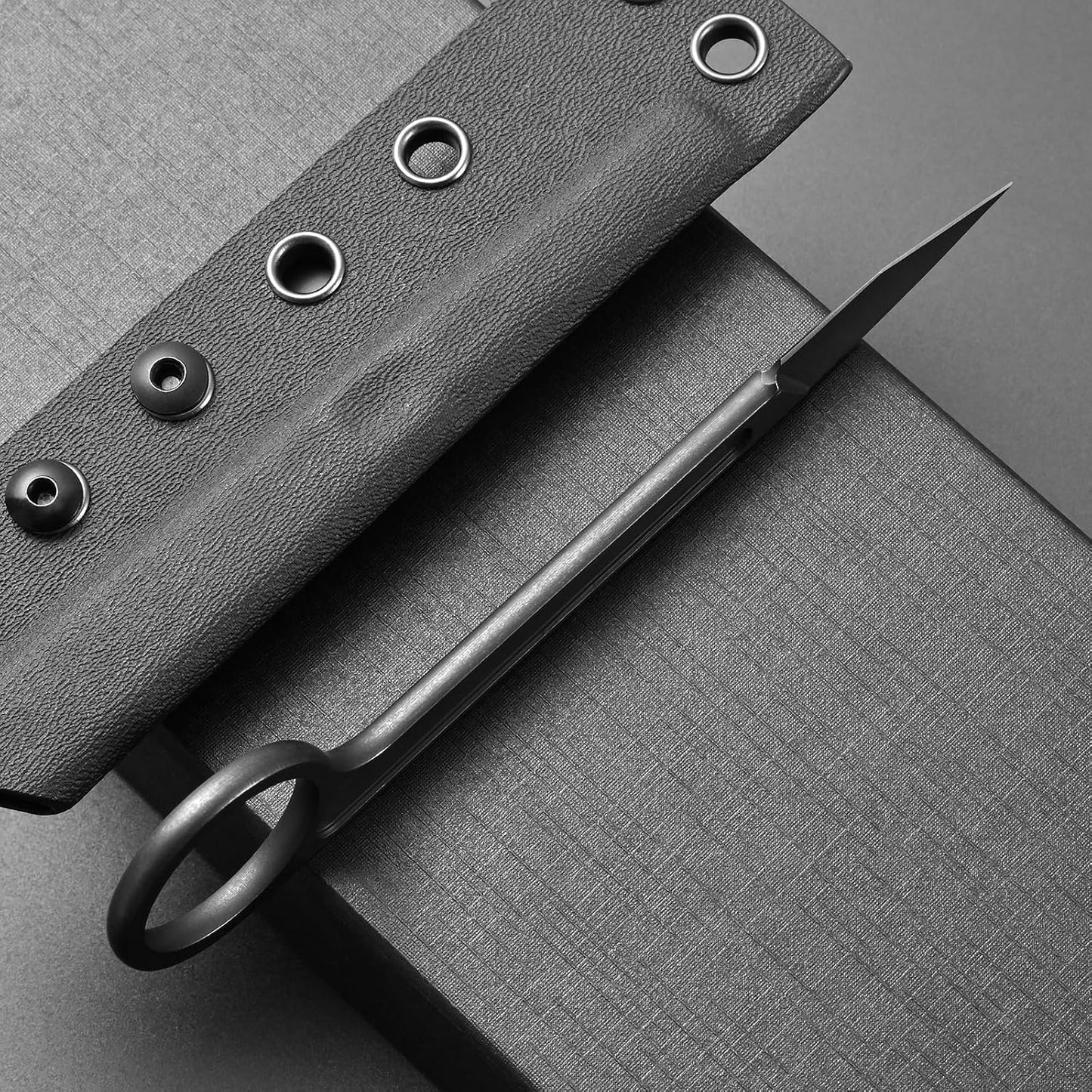 Ccanku C1104 Fixed Blade Knife D2 Blade Stainless Steel Handle Claw Knife for Hunting, EDC Tool, Survival, Camping Outdoor with K Sheath (Black)
