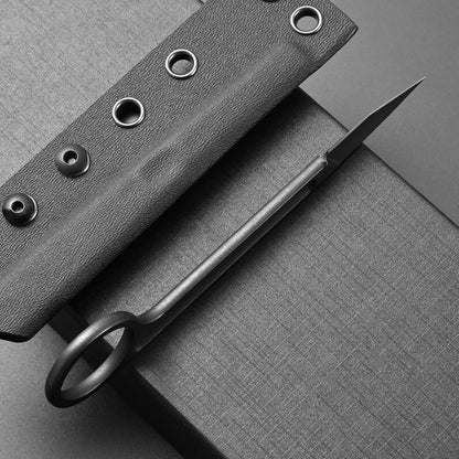Ccanku C1104 Fixed Blade Knife D2 Blade Stainless Steel Handle Claw Knife for Hunting, EDC Tool, Survival, Camping Outdoor with K Sheath (Black)