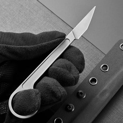 Ccanku C1104 Fixed Blade Knife D2 Blade Stainless Steel Handle Claw Knife for Hunting, EDC Tool, Survival, Camping Outdoor with K Sheath (Black)