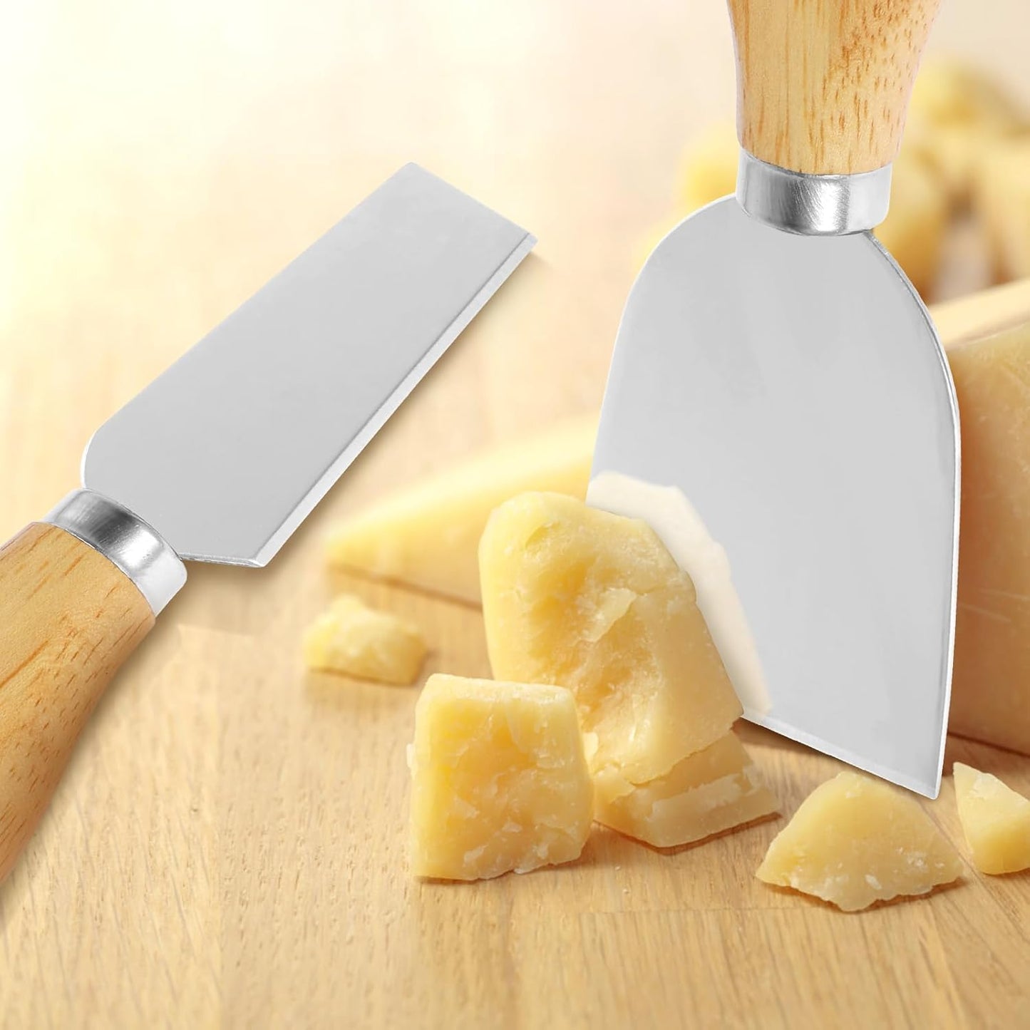 32 Pcs Cheese Knife Set Bulk, Stainless Steel Spreaders Cutters Forks Spatulas, Wood Handle Charcuterie Board Accessories for Parties, 8-Guest Serving Set, Hostess Housewarming Gift