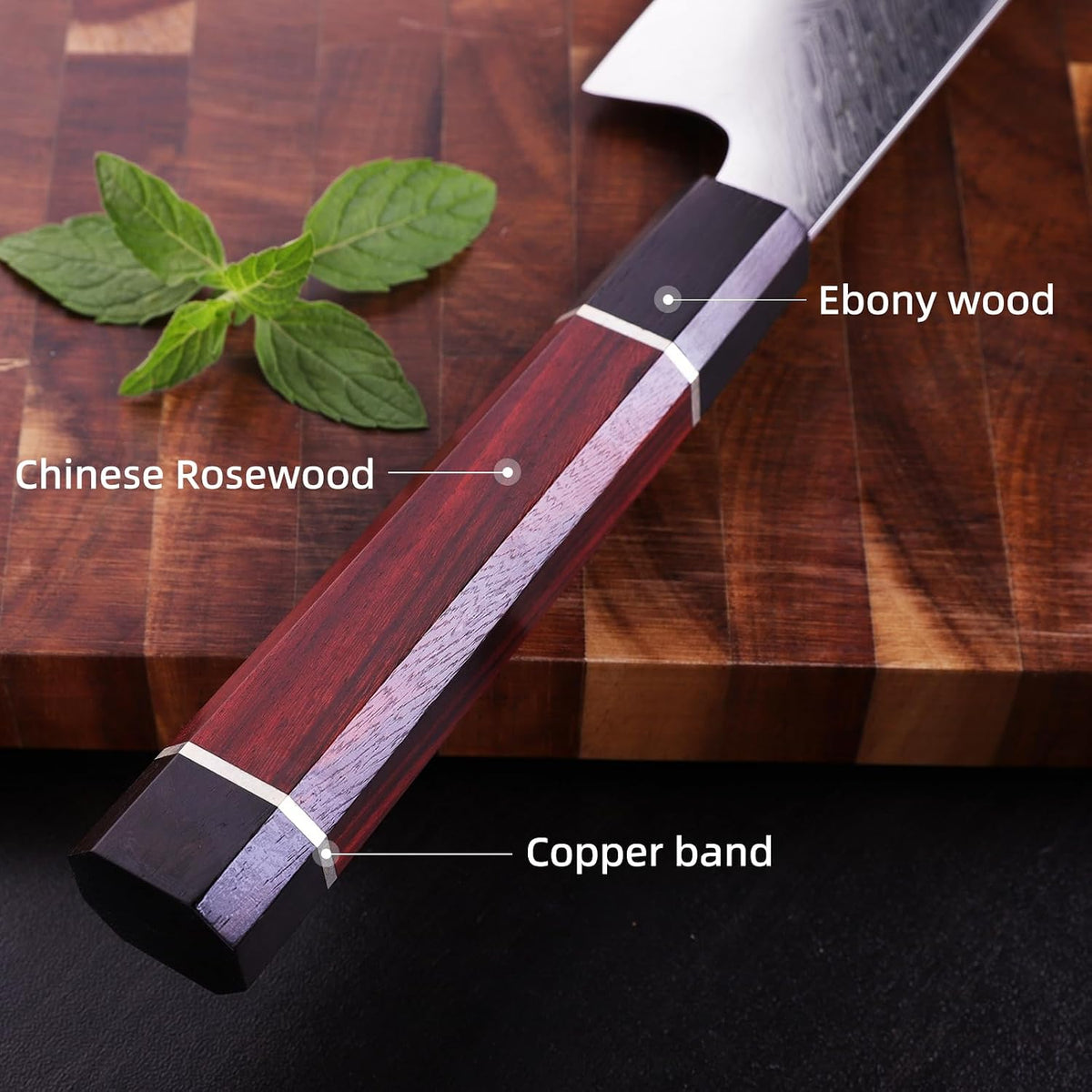 8 Inch Japanese Chef's Knife, Premium Damascus Steel Construction Kitchen Knife, Multifunctional Gyuto Knife, Exceptional Cutting Performance (Samurai Series)