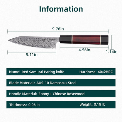 8 Inch Japanese Chef's Knife, Premium Damascus Steel Construction Kitchen Knife, Multifunctional Gyuto Knife, Exceptional Cutting Performance (Samurai Series)