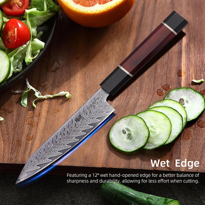 8 Inch Japanese Chef's Knife, Premium Damascus Steel Construction Kitchen Knife, Multifunctional Gyuto Knife, Exceptional Cutting Performance (Samurai Series)