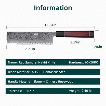 8 Inch Japanese Chef's Knife, Premium Damascus Steel Construction Kitchen Knife, Multifunctional Gyuto Knife, Exceptional Cutting Performance (Samurai Series)