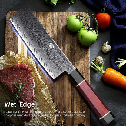 8 Inch Japanese Chef's Knife, Premium Damascus Steel Construction Kitchen Knife, Multifunctional Gyuto Knife, Exceptional Cutting Performance (Samurai Series)