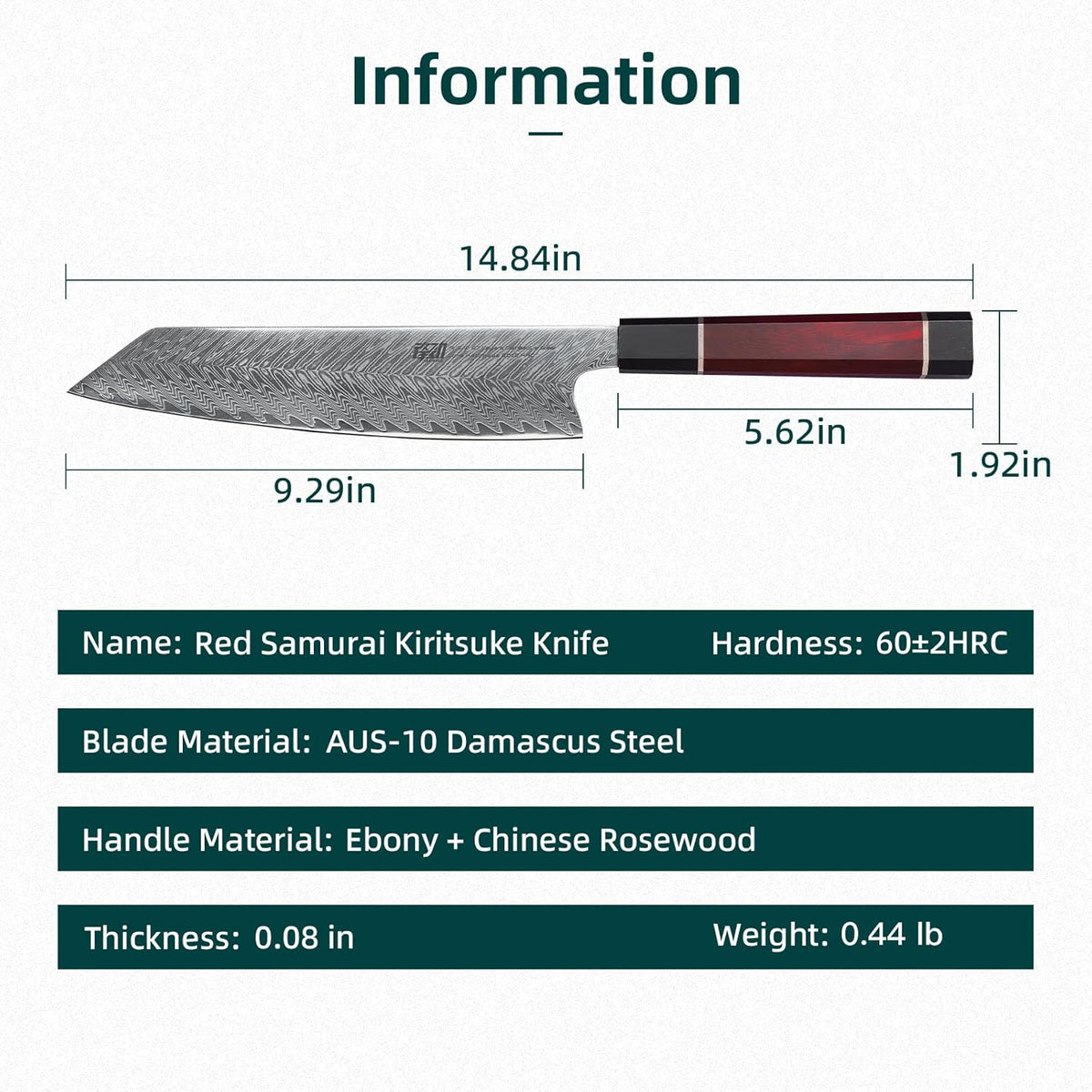 8 Inch Japanese Chef's Knife, Premium Damascus Steel Construction Kitchen Knife, Multifunctional Gyuto Knife, Exceptional Cutting Performance (Samurai Series)