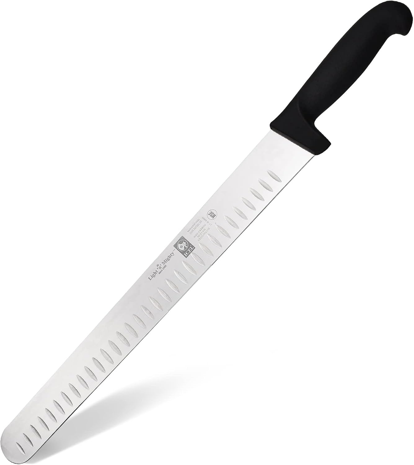 Premium 14-inch Slicing Knife With Granton Edge By High Carbon German Stainless Steel Carving Knife For Meat, Whole Turkey, Brisket, Large Roasts-NSF Certified Ergonomic Ham Slicer