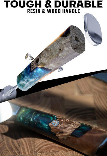 BBQ Piranha Knife 6" — Built-In Bottle Opener & Serrated Spine — 9CR18MOV HC Steel — For Grill-Side Cutting, Scoring & BBQ Service — Celestial Resin Handle, Valhalla, customer support