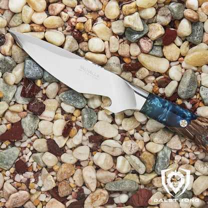 BBQ Piranha Knife 6" — Built-In Bottle Opener & Serrated Spine — 9CR18MOV HC Steel — For Grill-Side Cutting, Scoring & BBQ Service — Celestial Resin Handle, Valhalla, customer support