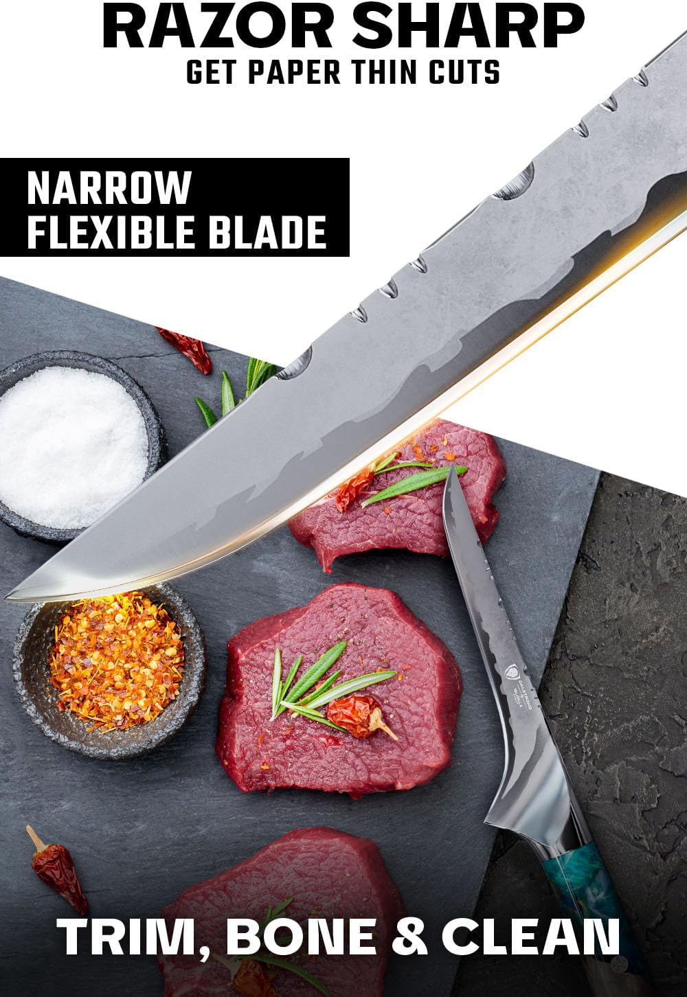 BBQ Piranha Knife 6" — Built-In Bottle Opener & Serrated Spine — 9CR18MOV HC Steel — For Grill-Side Cutting, Scoring & BBQ Service — Celestial Resin Handle, Valhalla, customer support