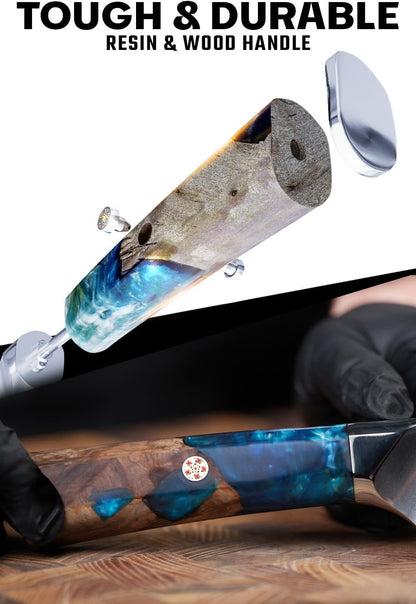 BBQ Piranha Knife 6" — Built-In Bottle Opener & Serrated Spine — 9CR18MOV HC Steel — For Grill-Side Cutting, Scoring & BBQ Service — Celestial Resin Handle, Valhalla, customer support