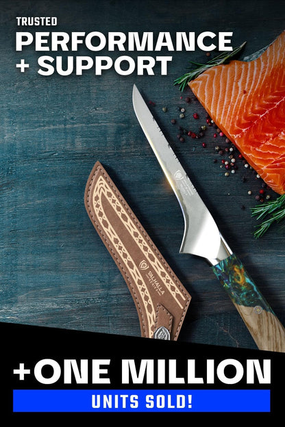 BBQ Piranha Knife 6" — Built-In Bottle Opener & Serrated Spine — 9CR18MOV HC Steel — For Grill-Side Cutting, Scoring & BBQ Service — Celestial Resin Handle, Valhalla, customer support