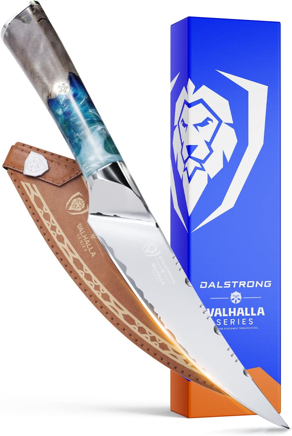 BBQ Piranha Knife 6" — Built-In Bottle Opener & Serrated Spine — 9CR18MOV HC Steel — For Grill-Side Cutting, Scoring & BBQ Service — Celestial Resin Handle, Valhalla, customer support