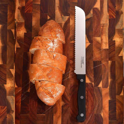 Bread Knife, Serrated Bread Knives for Homemade Bread Sourdough | 8 inch Blade Razor Sharp, Wavy Edge from Professional Stainless Steel