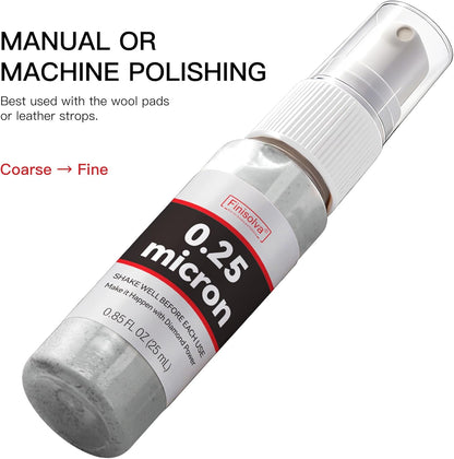 1 Micron Diamond Emulsion, Diamond Stropping Compound for Knife Sharpening | 0.85 Fl OZ/25 ML Suspension for Leather Strops, Wool Pads & Polishing Cloths; Polishes Tools, Metal, Glass, Ceramic & Stone