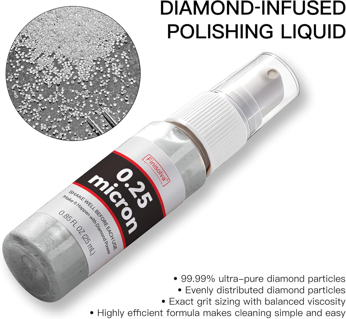 1 Micron Diamond Emulsion, Diamond Stropping Compound for Knife Sharpening | 0.85 Fl OZ/25 ML Suspension for Leather Strops, Wool Pads & Polishing Cloths; Polishes Tools, Metal, Glass, Ceramic & Stone