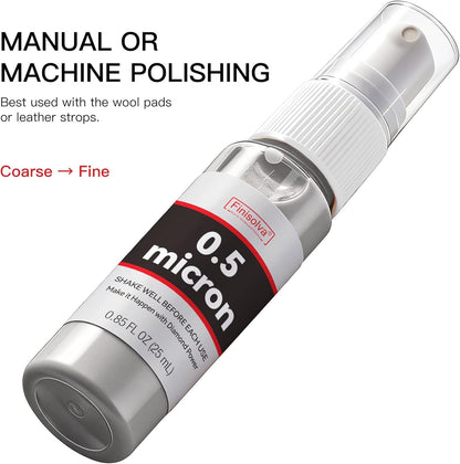 1 Micron Diamond Emulsion, Diamond Stropping Compound for Knife Sharpening | 0.85 Fl OZ/25 ML Suspension for Leather Strops, Wool Pads & Polishing Cloths; Polishes Tools, Metal, Glass, Ceramic & Stone