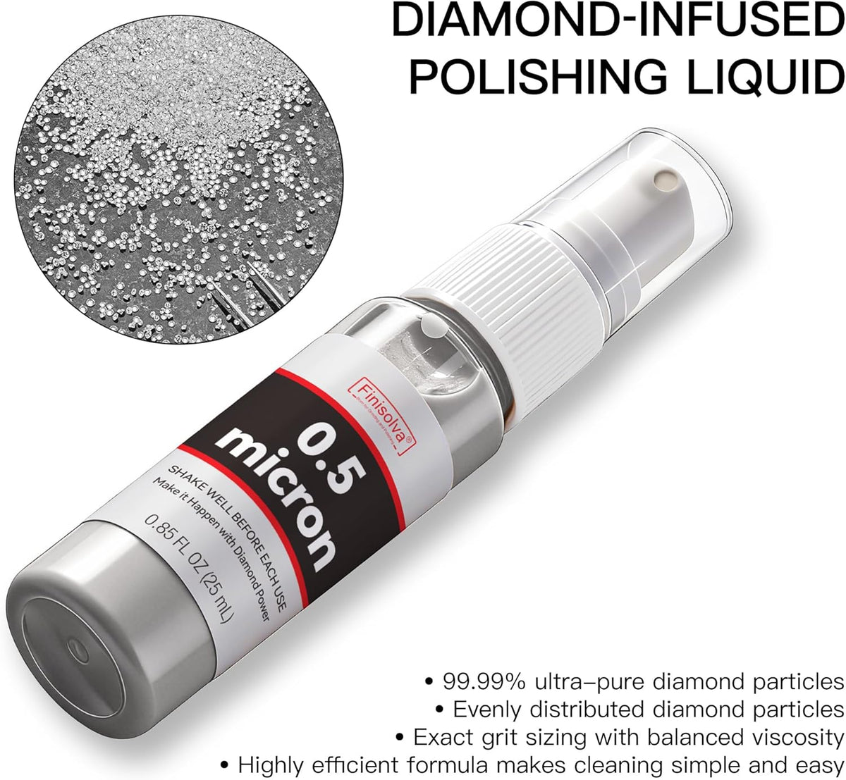 1 Micron Diamond Emulsion, Diamond Stropping Compound for Knife Sharpening | 0.85 Fl OZ/25 ML Suspension for Leather Strops, Wool Pads & Polishing Cloths; Polishes Tools, Metal, Glass, Ceramic & Stone