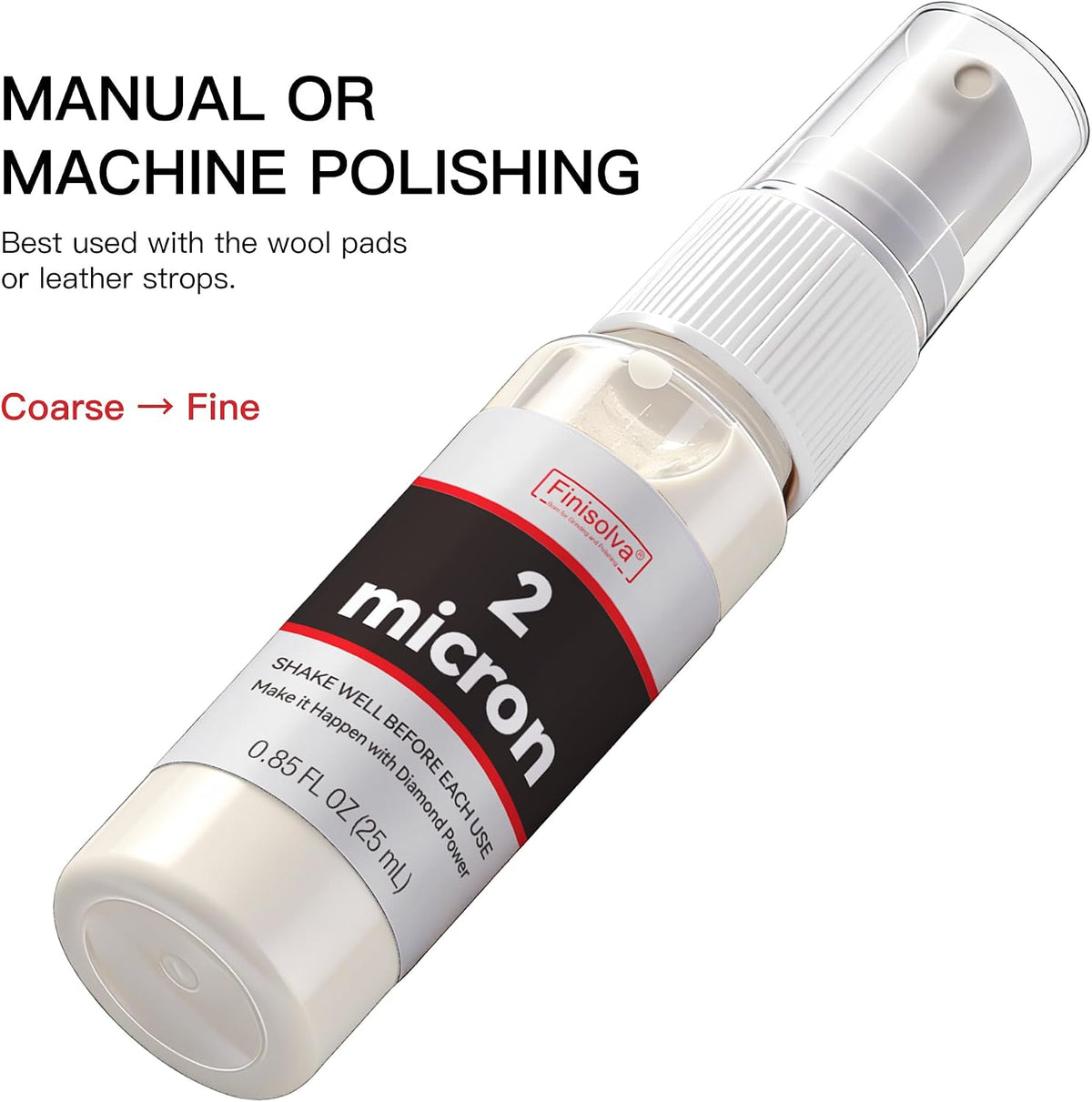 1 Micron Diamond Emulsion, Diamond Stropping Compound for Knife Sharpening | 0.85 Fl OZ/25 ML Suspension for Leather Strops, Wool Pads & Polishing Cloths; Polishes Tools, Metal, Glass, Ceramic & Stone