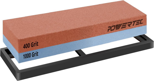 Whetstone Knife Sharpening Stone – Dual Grit 400/1000 Water Stone with Non-Slip Rubber Base for Sharpening Kitchen Knives, Razors, Chisels, Scissors, Axe, Hatchet (71915)