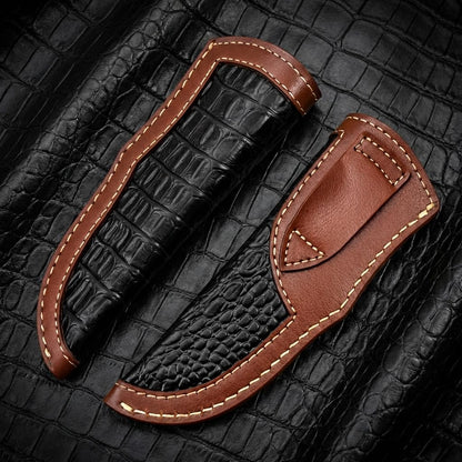 Custom Premium Quality Leather Sheath, Tooled Crocodile Leather Sheath, Hunting Knife Sheath, Universal Knife Sheath, Fit up to 8.0" Blade, 100% Real Laether (Crocodile Leather, 9.0" Inches)