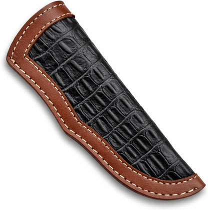 Custom Premium Quality Leather Sheath, Tooled Crocodile Leather Sheath, Hunting Knife Sheath, Universal Knife Sheath, Fit up to 8.0" Blade, 100% Real Laether (Crocodile Leather, 9.0" Inches)