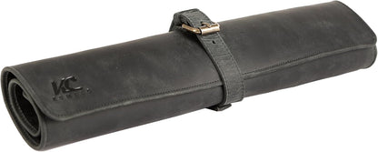 Leather Knife Roll Bag for Chefs – 17.5” x 17.5” Professional Chef Knife Storage Organizer, Portable Culinary Knife Case, Travel Knife Roll for Kitchen, BBQ & Catering