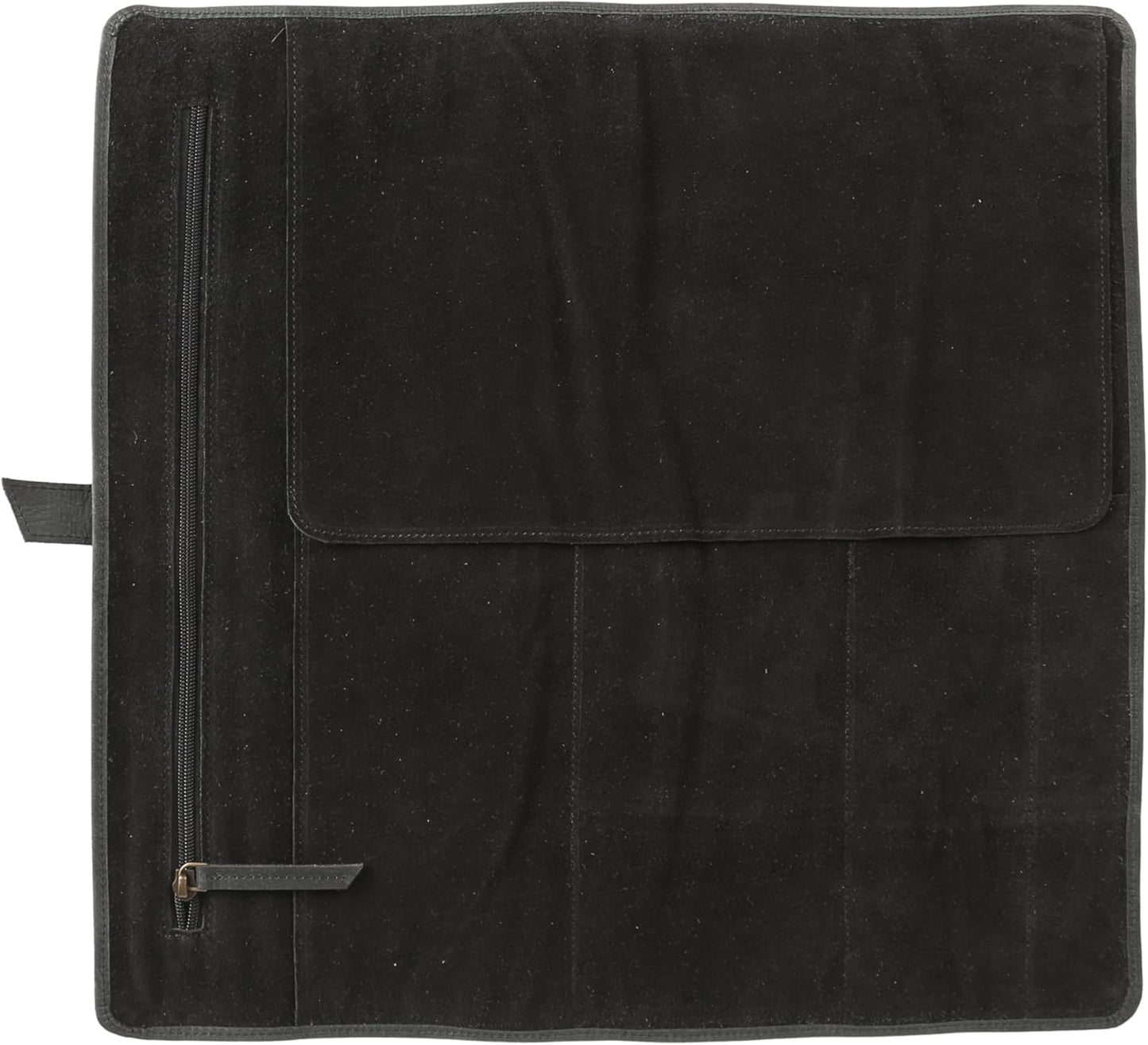 Leather Knife Roll Bag for Chefs – 17.5” x 17.5” Professional Chef Knife Storage Organizer, Portable Culinary Knife Case, Travel Knife Roll for Kitchen, BBQ & Catering