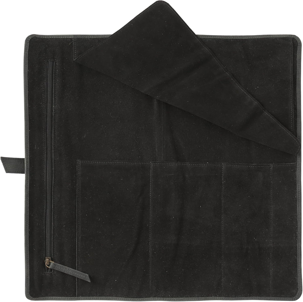 Leather Knife Roll Bag for Chefs – 17.5” x 17.5” Professional Chef Knife Storage Organizer, Portable Culinary Knife Case, Travel Knife Roll for Kitchen, BBQ & Catering