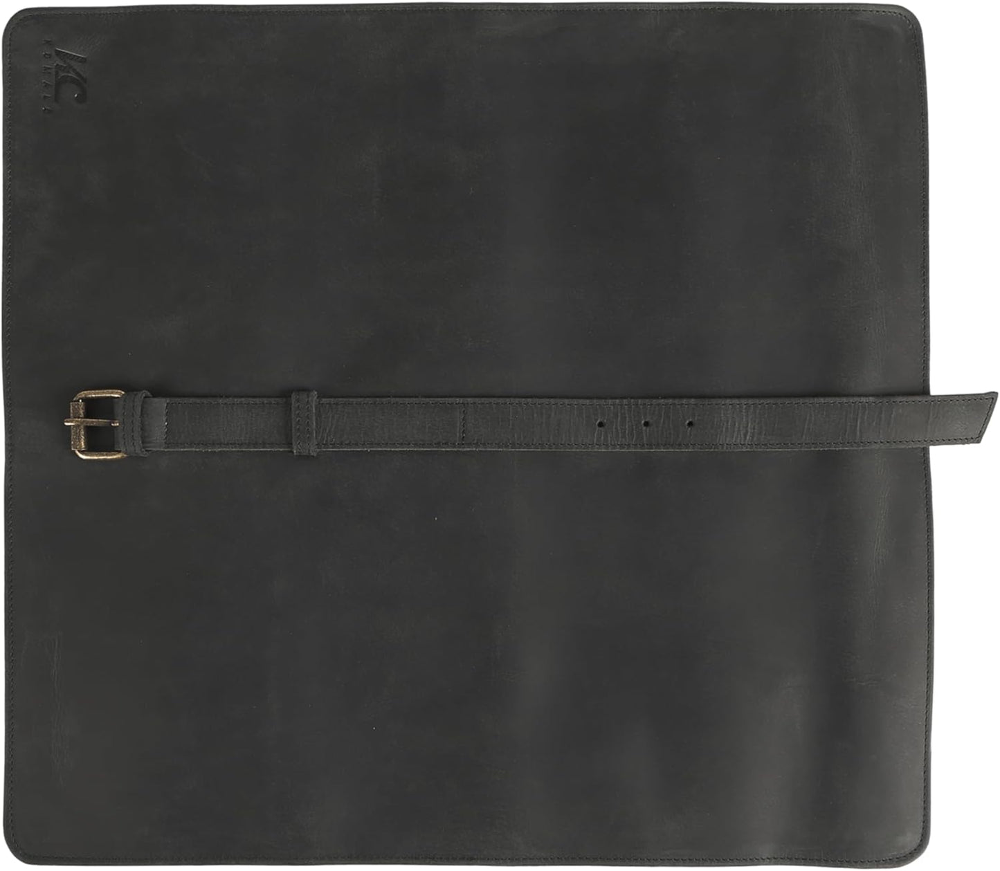 Leather Knife Roll Bag for Chefs – 17.5” x 17.5” Professional Chef Knife Storage Organizer, Portable Culinary Knife Case, Travel Knife Roll for Kitchen, BBQ & Catering
