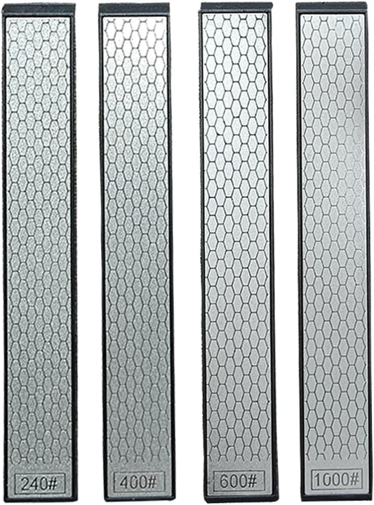 Diamond Knife Sharpening Stones Set, 240#400#600#1000# Grit, Diamond Whetstones with a Non-Slip Base for fix angle Sharpener, Knife Sharpener for Kitchen Outdoor (B)