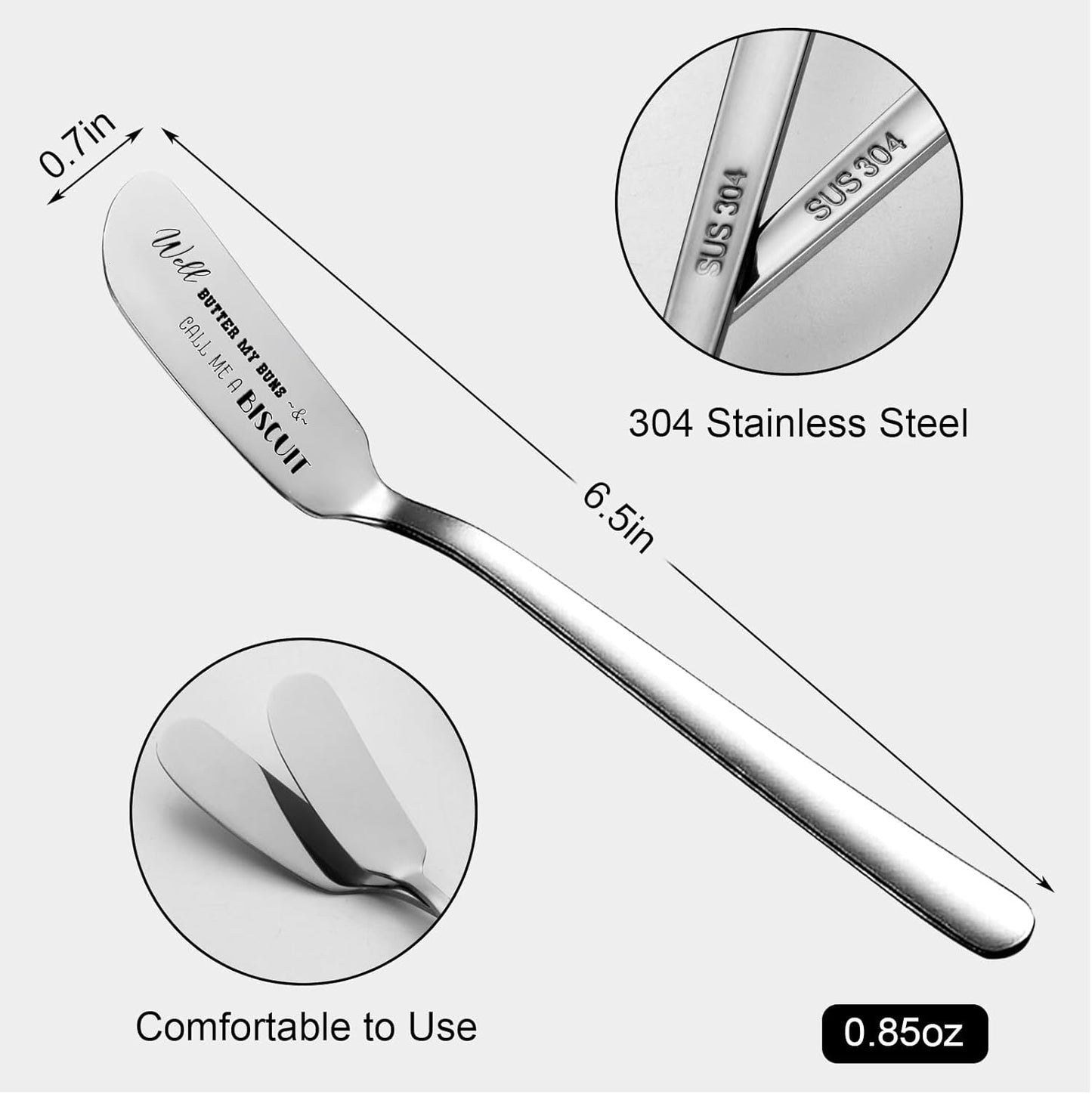 Odoor Funny Butter Knife, Personalized Engraved Peanut Butter Spreader, Novelty Gifts for Sandwich Bread Toast Lover