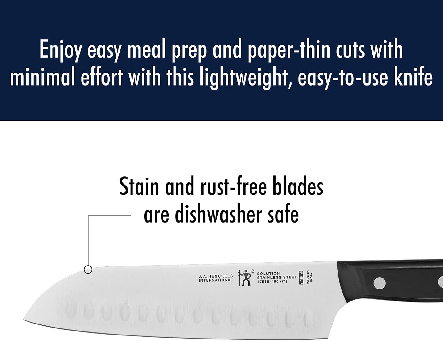 Solution Razor-Sharp Santoku Knife Set, German Engineered Informed by 100+ Years of Mastery, Stainless Steel, 7-inch