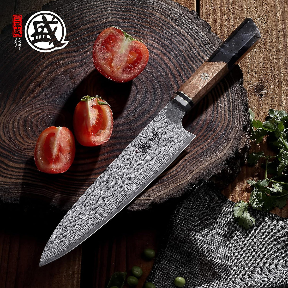 8 Inch Japanese Gyuto Chef Knife AUS-10 Damascus