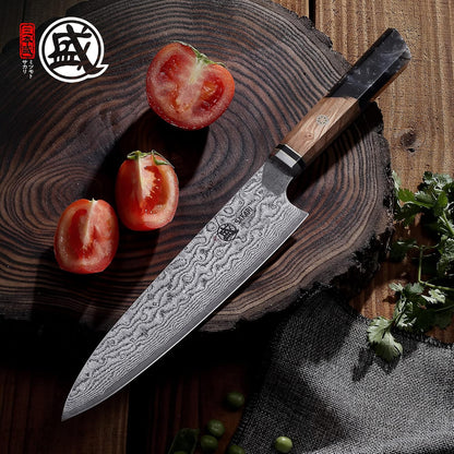 8 Inch Japanese Gyuto Chef Knife AUS-10 Damascus