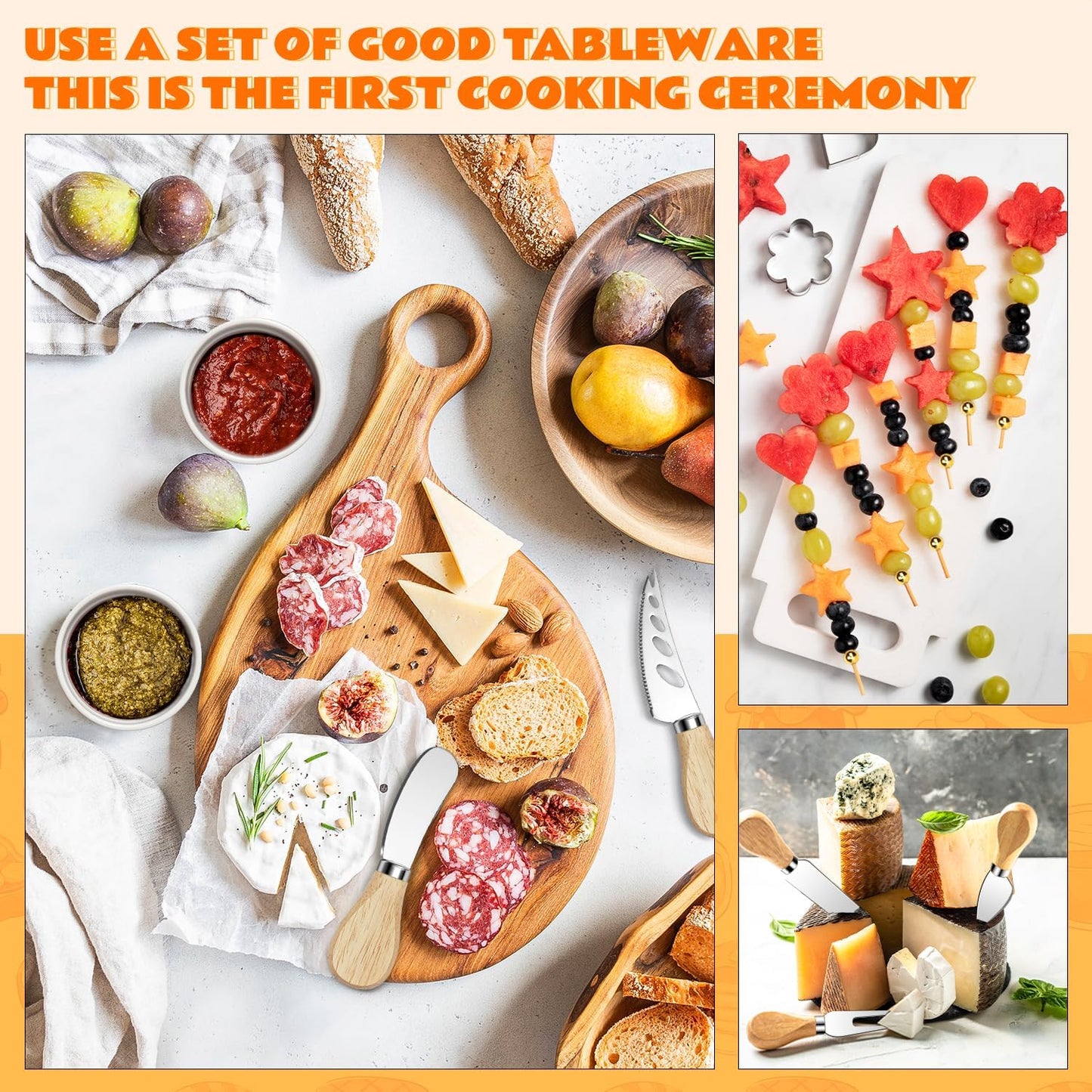 Charcuterie Boards Accessories Charcuterie Utensils 169Pcs Cheese Spreader Knife Set Small Serving Tongs Forks and Spoons Dipping Bowls Honey Dipper Toothpick Flags Cocktail Picks for Appetizers