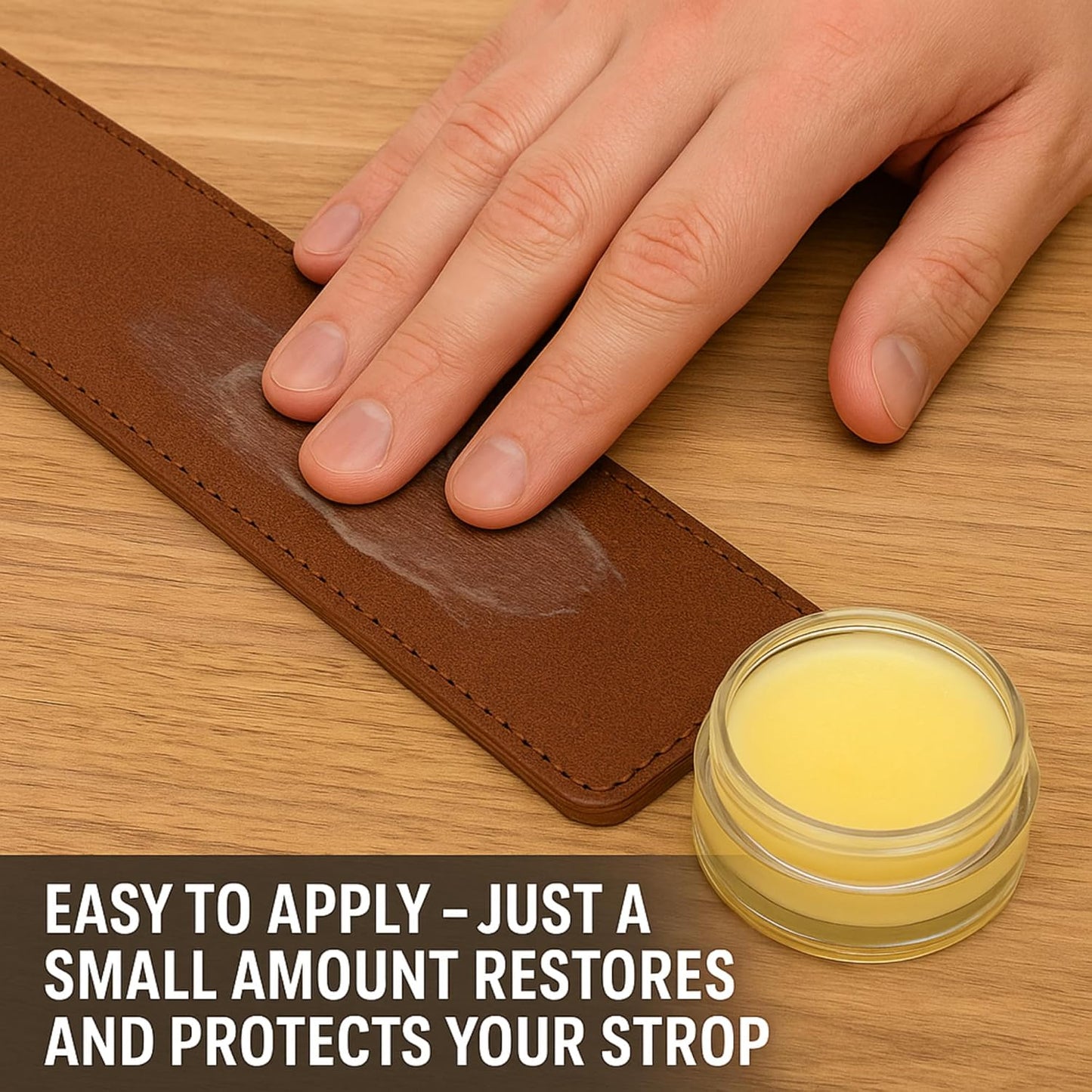 GENTS Leather Strop Conditioning Paste – 30ml Leather Balm for Razor Strops – Softens, Protects & Restores Leather – Maintain Straight Razor Strops, Belts & Leather Tools