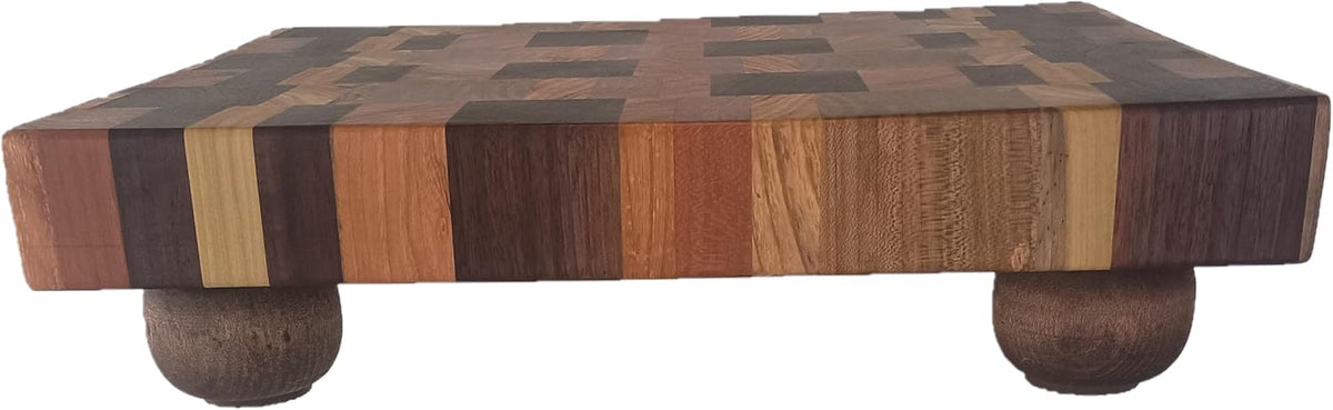 Raised Butcher Block Cutting Board -beautiful gorgeous Cherry Beech Poplar Walnut Maple hardwood-2" thick X 13 1/2" wide X 17 1/2" long Chopping Block Butcher Blocks Cutting Board -End Grain hardwood