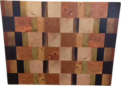 Raised Butcher Block Cutting Board -beautiful gorgeous Cherry Beech Poplar Walnut Maple hardwood-2" thick X 13 1/2" wide X 17 1/2" long Chopping Block Butcher Blocks Cutting Board -End Grain hardwood