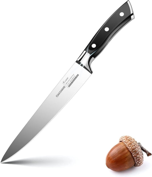 5.5 Inch Kitchen Utility Knife, German High Carbon Stainless Steel | Razor Sharp Full Tang Forged Meat Trimming & Sandwich Knife, Prep Knife & Small Chef Knife for Fruits, Cheese, Veggies, Herbs