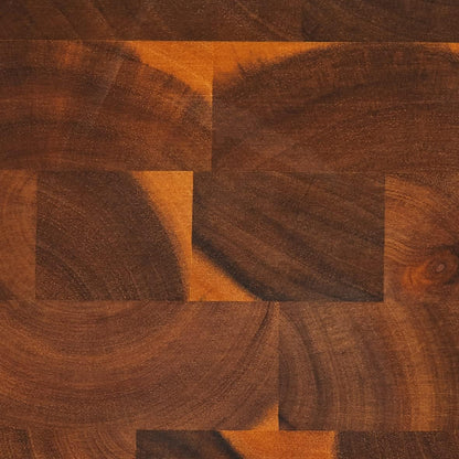 Brown Extra Thick Acacia Hardwood End Grain Round Cutting Board wIith Stainless Steel Band | Butcher Block | Wood Chopping Board | Carving Board | Cahrcuterie Board - 15" (Round) x 2"