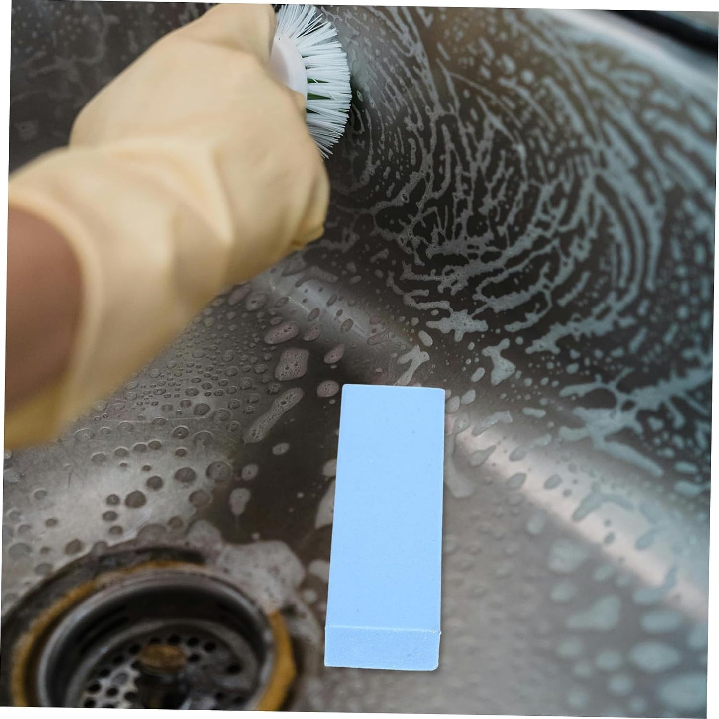 Stone Cleaning Eraser Blue Rubber Abrasive Block for Effortlessly Removing Kitchen Sink Stains and Limescale from Fixtures Portable and Lightweight Design