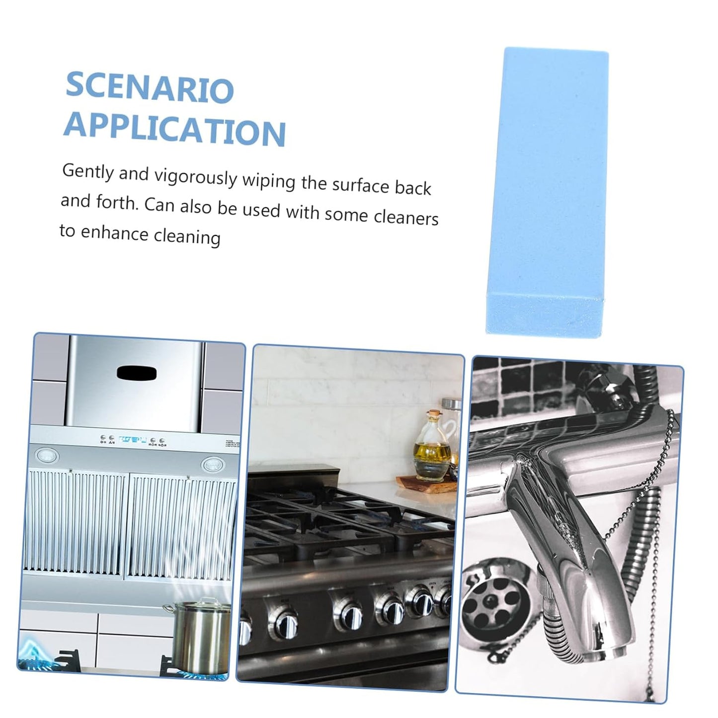 Stone Cleaning Eraser Blue Rubber Abrasive Block for Effortlessly Removing Kitchen Sink Stains and Limescale from Fixtures Portable and Lightweight Design