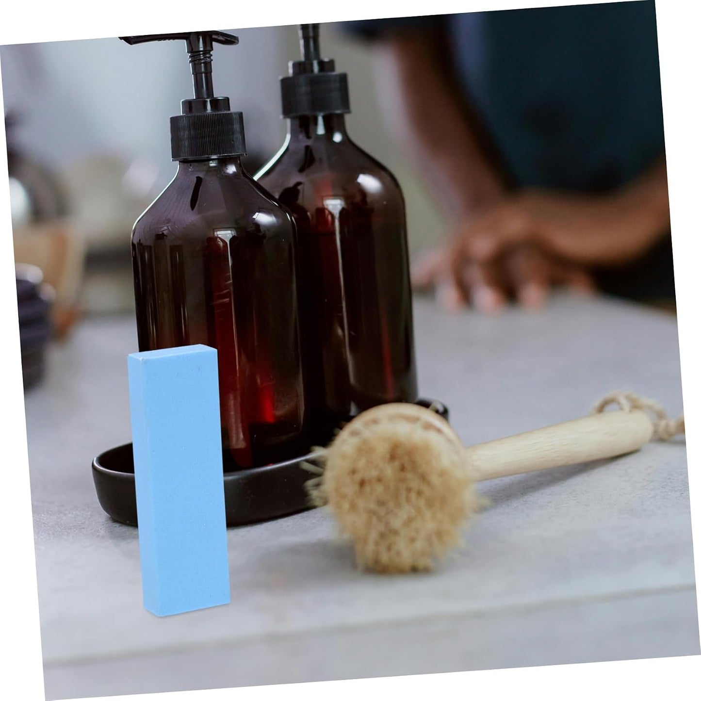 Stone Cleaning Eraser Blue Rubber Abrasive Block for Effortlessly Removing Kitchen Sink Stains and Limescale from Fixtures Portable and Lightweight Design