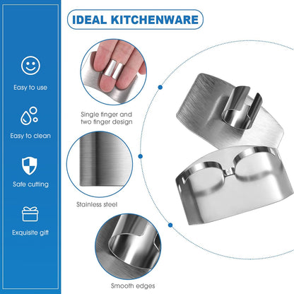 9 Pieces Finger Guard for Cutting Vegetables, Stainless Steel Protector, Knife, Thumb Peelers Onion Holder Slicer Kitchen Tool Avoid Hurting When Slicing and Chopping