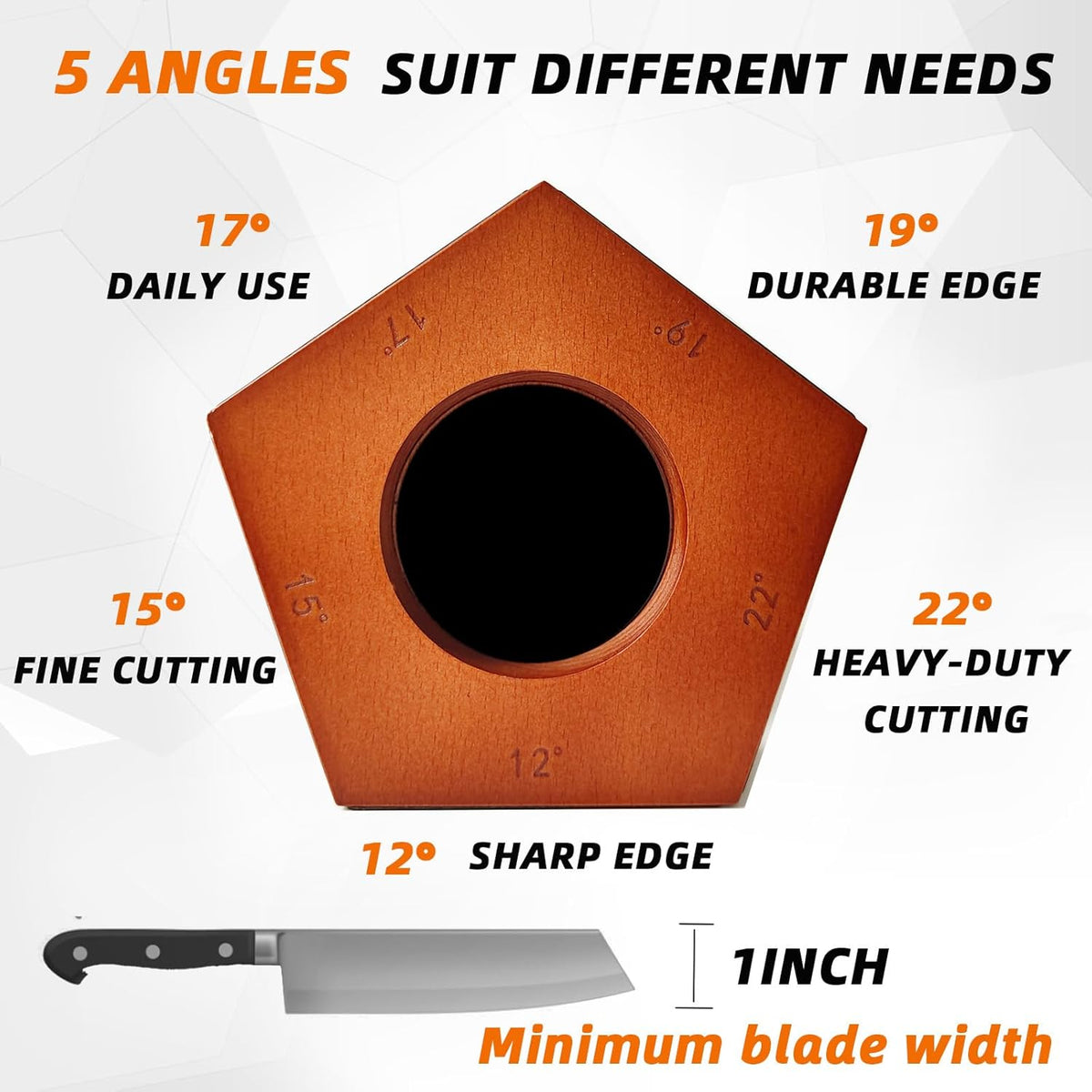 Rolling Knife Sharpener Kit with 5 Sharpening Angles(12°,15°,17°,19°,22°) for Easy Knife Sharpening, Kitchen Knife Sharpener Suitable as Kitchen Gadgets & Gifts（Brown）